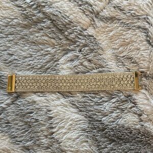 Rhinestone Two Toned Magnetic Clasp Bracelet